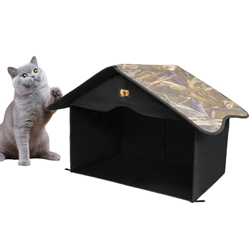 Outdoor Cat House Waterproof Pet Shelter for Feral Cats X13636