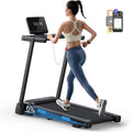 MERACH Foldable Treadmill with Incline 6％, 2 in 1 Treadmill for Home with Max 7.5MPH 40dB, Incline Treadmill Walking Pad with 265Lbs Capacity, Handle bar, Heart Rate Monitoring, APP, LED Display