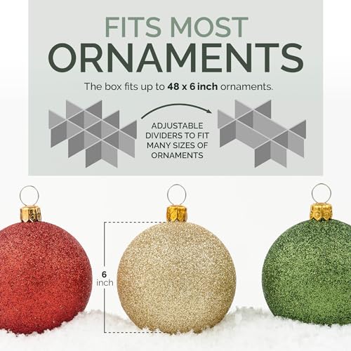 Christmas Ornament Storage Box for 48 Ornaments with 4 Trays Y122302