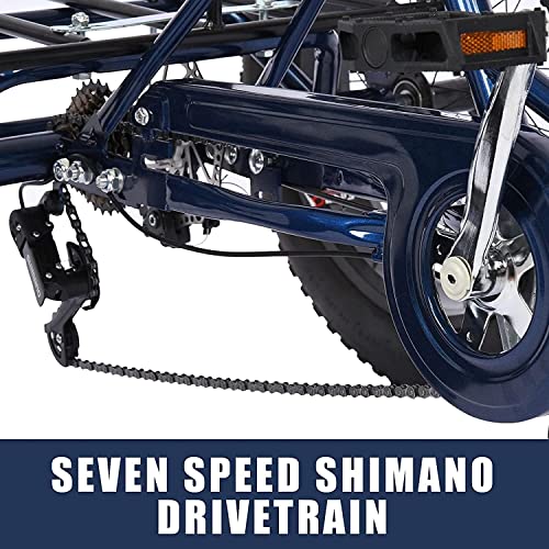 Adult Tricycle 7 Speed 20 Inch 3 Wheel Bike with Shopping Basket Q9086