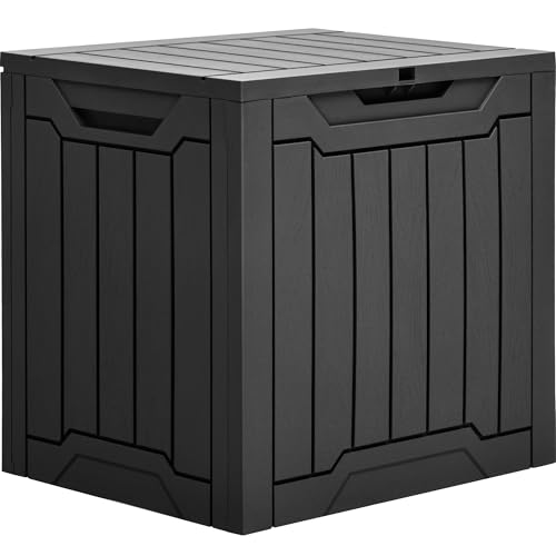 YITAHOME Outdoor Storage Box with Cushion, 120 Gallon, Lockable, Light Brown O374