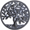It's Cactus Small Metal Tree of Life, Home Decor, Garden Chirping Birds Handmade Art, Haitian Sculptures, 13 Inches Round