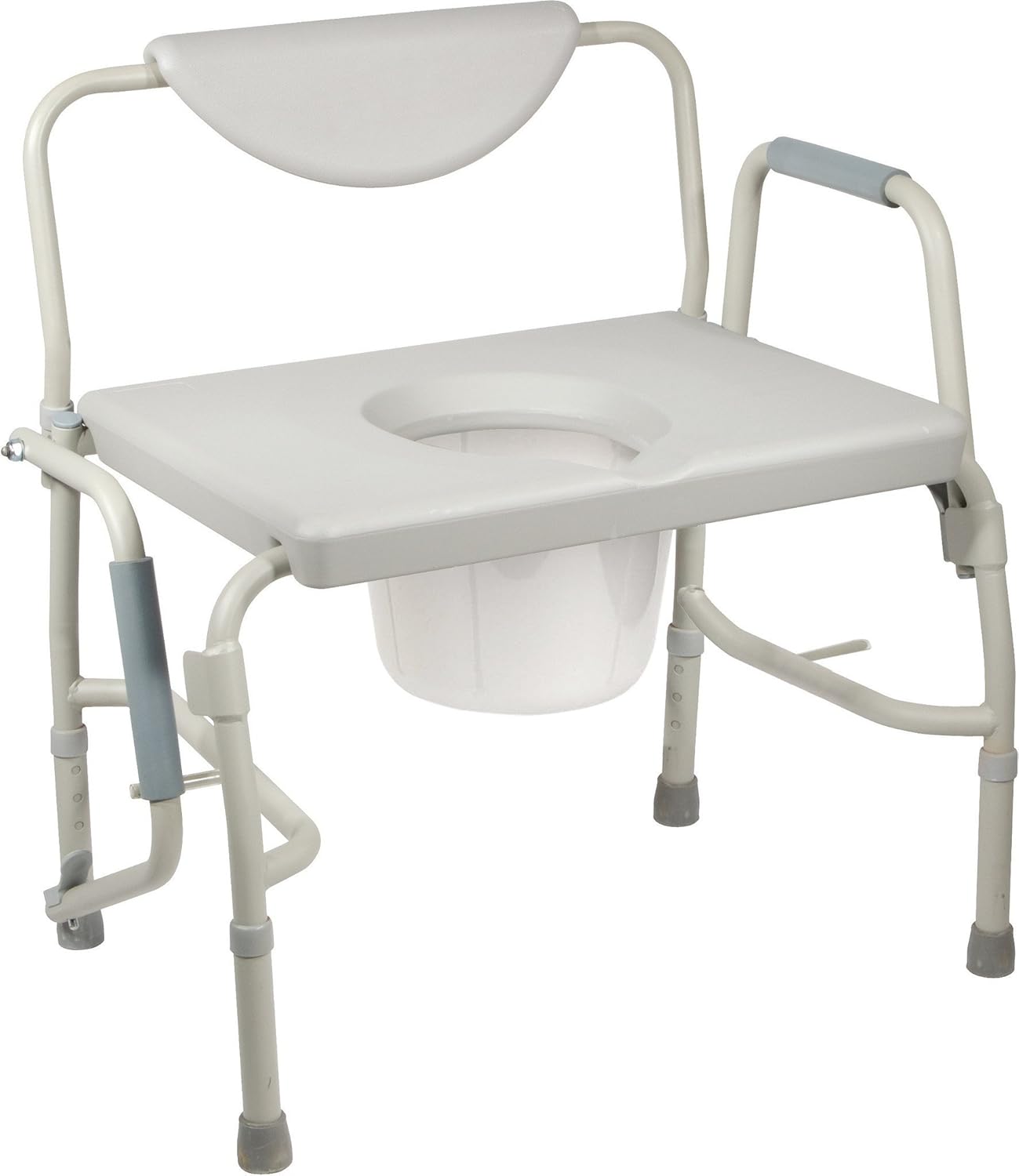 HEALTHLINE Heavy Duty Drop Arm Bariatric Commode with Adjustable Seat Height, 500 lbs K7640