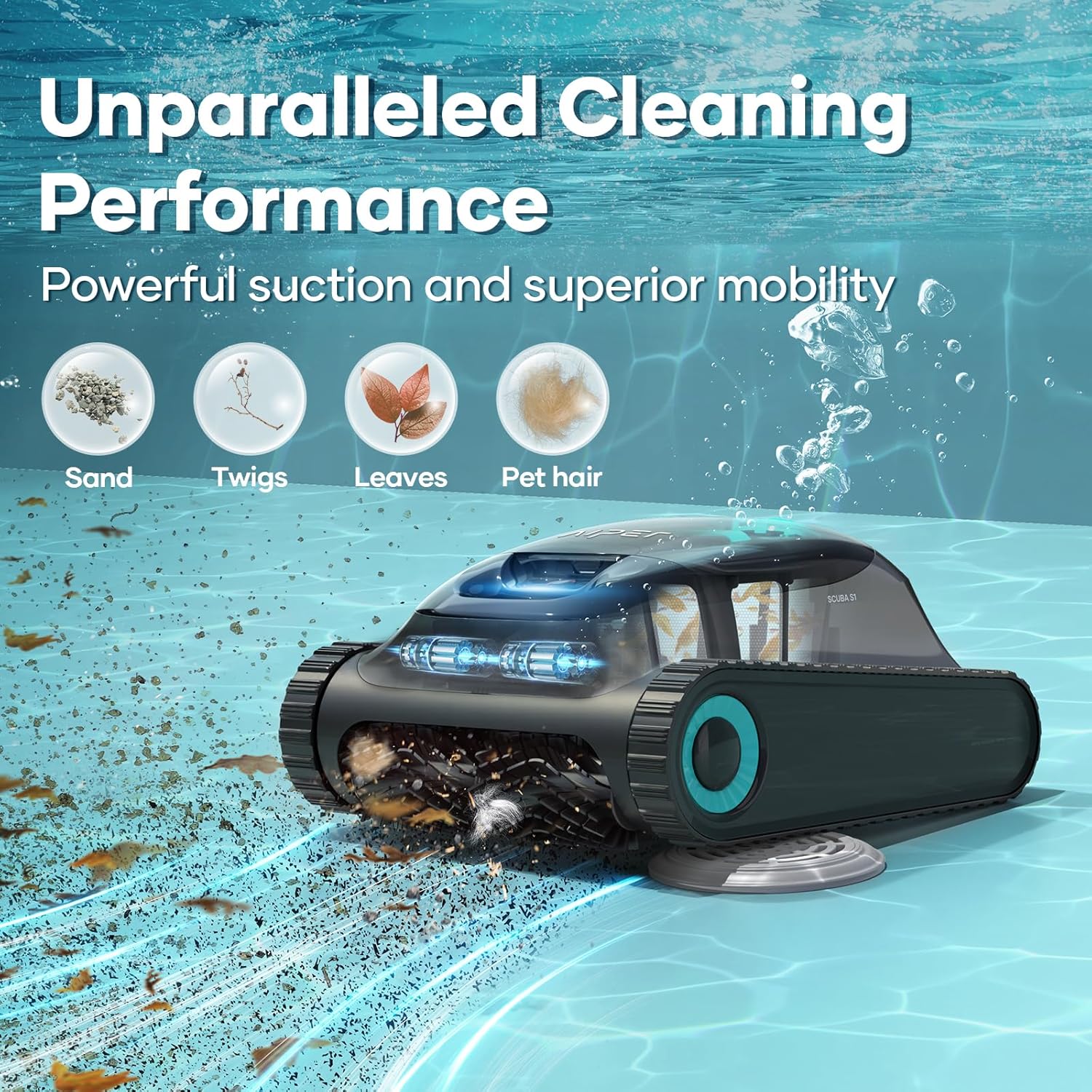 Aiper Surfer S1 Robotic Pool Skimmer with Scuba S1 Cleaner L226788