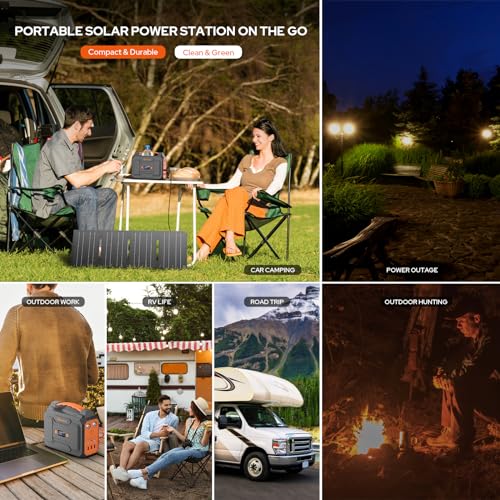 Portable Power Station 146Wh with 40W Foldable Solar Panel E542