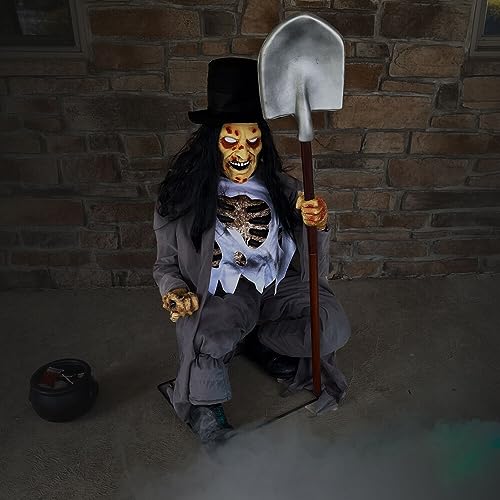Haunted Hill Farm Soul Sucker Demon Reaper with Child by Tekky, Motion-Activated Halloween Animatronic Q202293