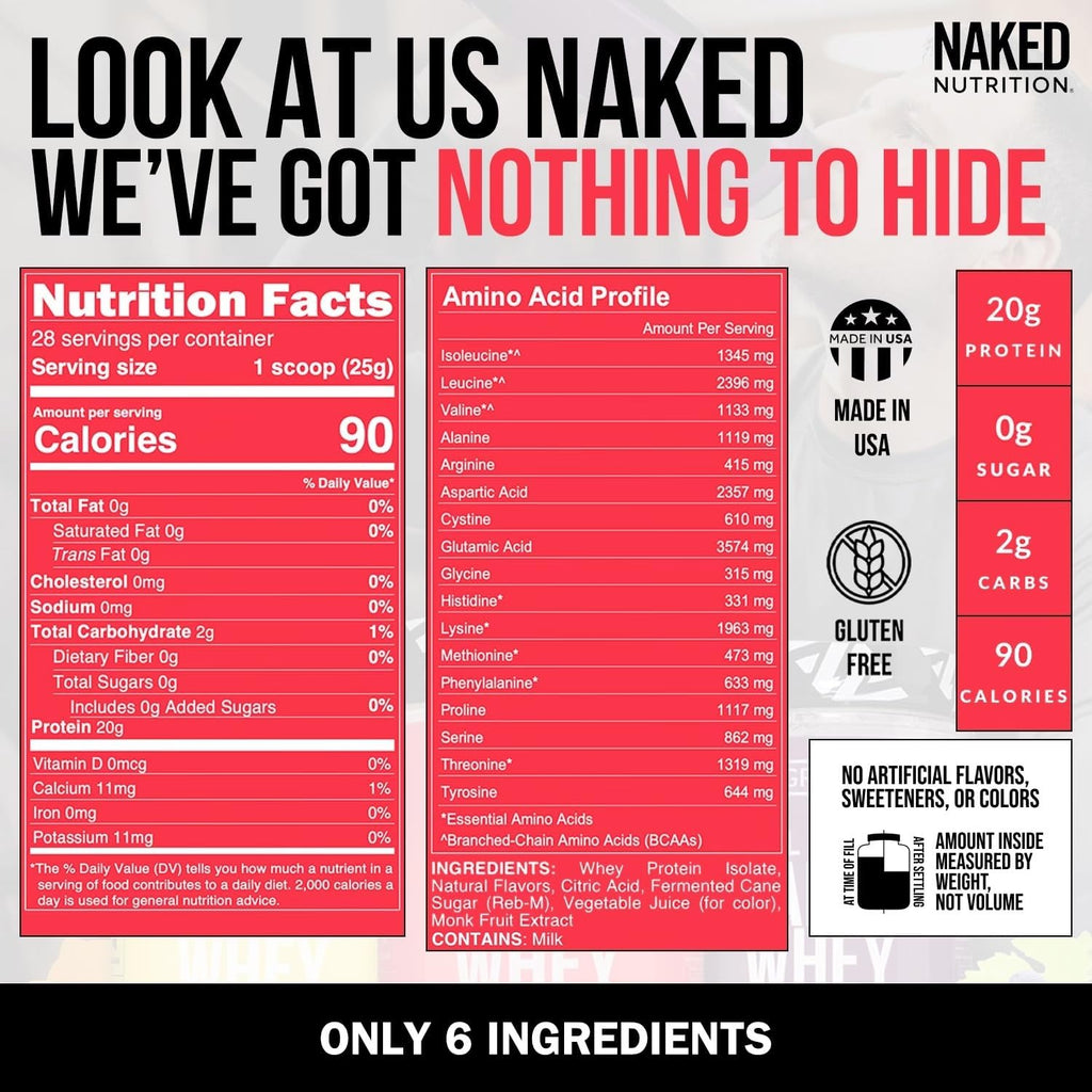 NAKED Clear Whey Protein Isolate, Fruit Punch, 28 Servings X49861