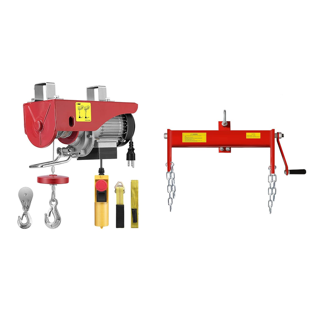 VIVOHOME 110V 440 Lbs Lift Electric Hoist, Electric Winch, Garage Ceiling Crane Overhead, Zinc-Plated Steel Wire Hoist for Garage with Heavy Duty Steel 2 Ton / 4000lbs Engine Hoist Load Leveler Shop