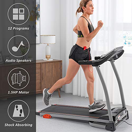 Foldable Treadmill 2.5 HP Portable with Incline LED Display for Home Q467729