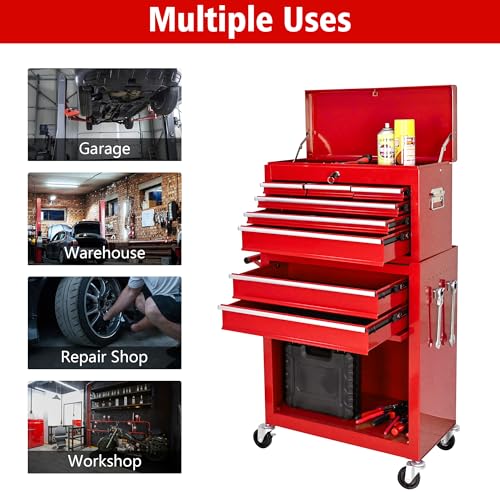 5-Drawer Rolling Tool Chest with Brake Casters, Black E95317