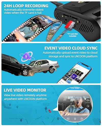 JC261P Dash Cam Front and Inside, 1080P, GPS, 24H Loop Recording A9633
