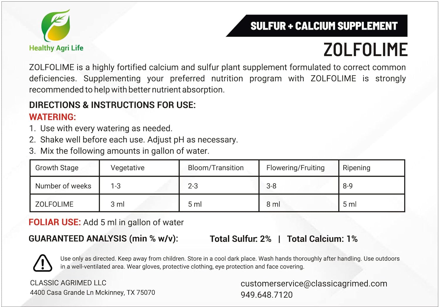 Healthy Agri Life Sulfur Lawn and Plant Food Liquid Soil Conditioner A293977