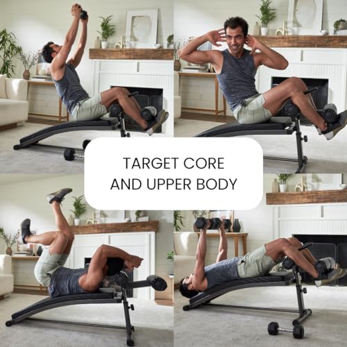 Finer Form Sit Up Bench with Reverse Crunch Handle for Home Gym Z323
