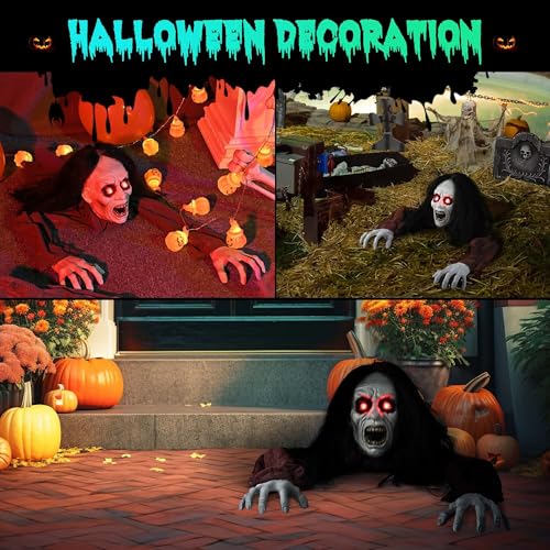 AW Halloween Prop Zombie Groundbreaker with Sound & LED Eyes Z407