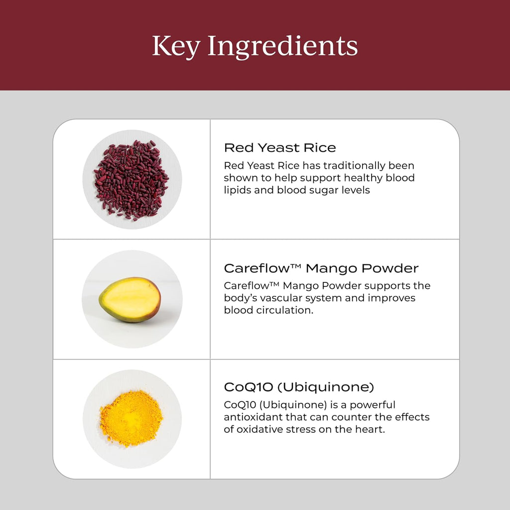 CYMBIOTIKA Heart Health Supplement with CoQ10, Red Yeast Rice & Inositol, 30 Pack D6292