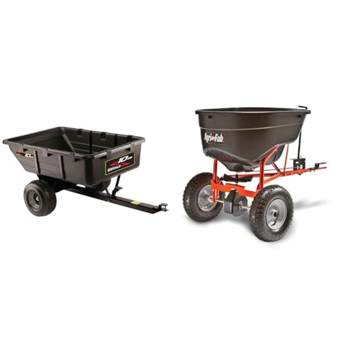 Brinly 10 cu.ft. 650lb Tow-Behind Poly Utility Cart & Dump Trailer D37417