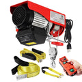 Partsam 440lbs Electric Cable Hoist Wireless Remote Control 120V Overhead Winch w Towing Strap Sling 38ft Lifting Height