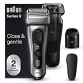 Braun Series 8 Electric Razor for Men, with 4+1 Shaving Elements & Precision Long Hair Trimmer, Close & Gentle Even on Dense Beards, Wet & Dry Electric Razor with 60min Runtime, 8517s Galvano Silver