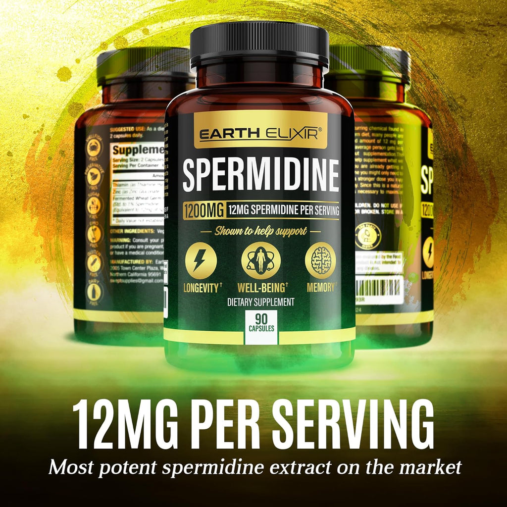 Spermidine Supplements 1200mg 90 Capsules – Fermented Wheat Germ Extract V157