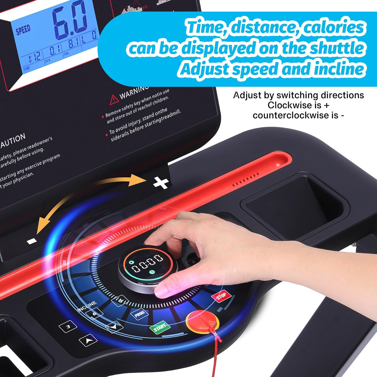 Folding Treadmill with Auto Incline and Heart Sensor G7949