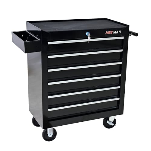 5-Drawer Rolling Tool Cart with Wheels, Black V51953