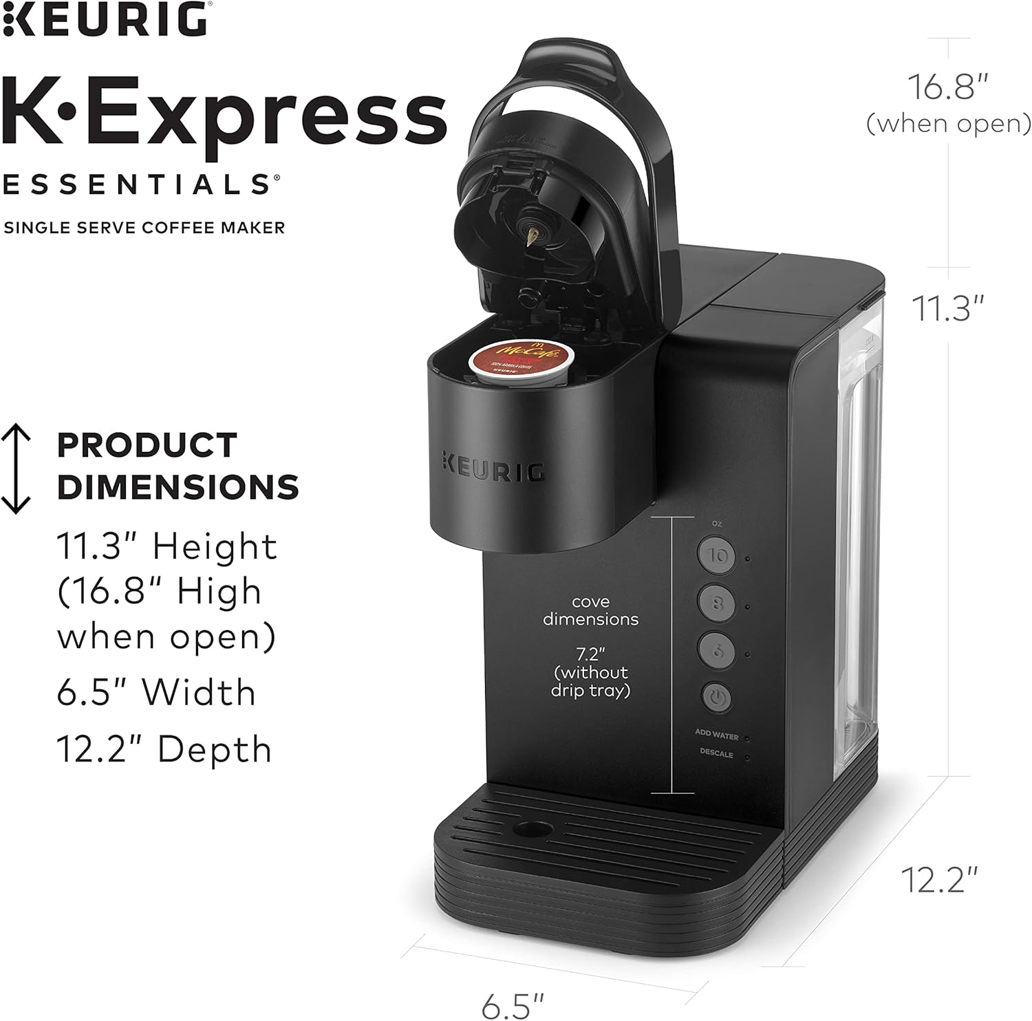 Keurig K-Express Essentials Black Single Serve K-Cup Pod Coffee Maker G123