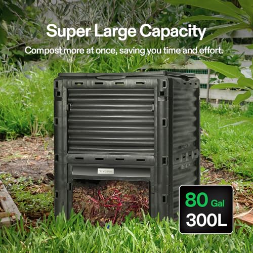 VIVOSUN Tumbling Composter 18.5 Gallon Outdoor Compost Bin S300