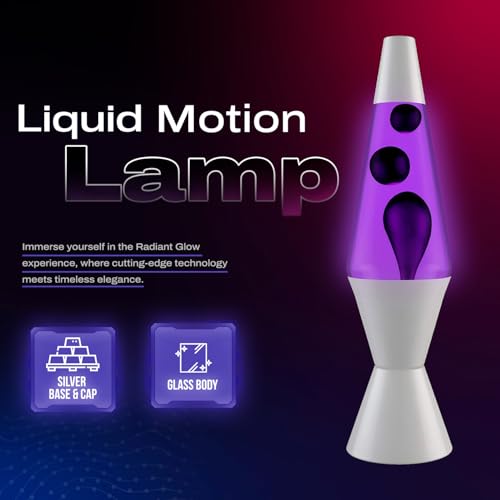 Motion Lamp Classic Liquid Motion Lava Night Light, Silver Base, Black and Purple N978246
