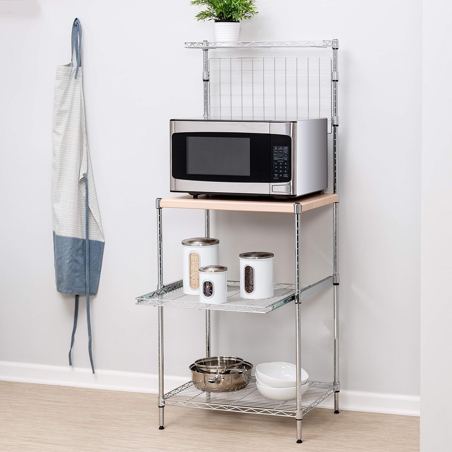 Honey-Can-Do Microwave Shelving Unit SHF-09256 Chrome D3355