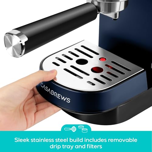 CASABREWS CM5418 Espresso Machine 20 Bar, Compact Espresso Maker with Milk Frother, Stainless Steel, Silver K680