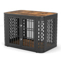 Rounded Corner Dog Crate Furniture, 42 inch Heavy Duty Kennel for Medium and Large Dogs, Decorative Pet Cage End Table Indoor