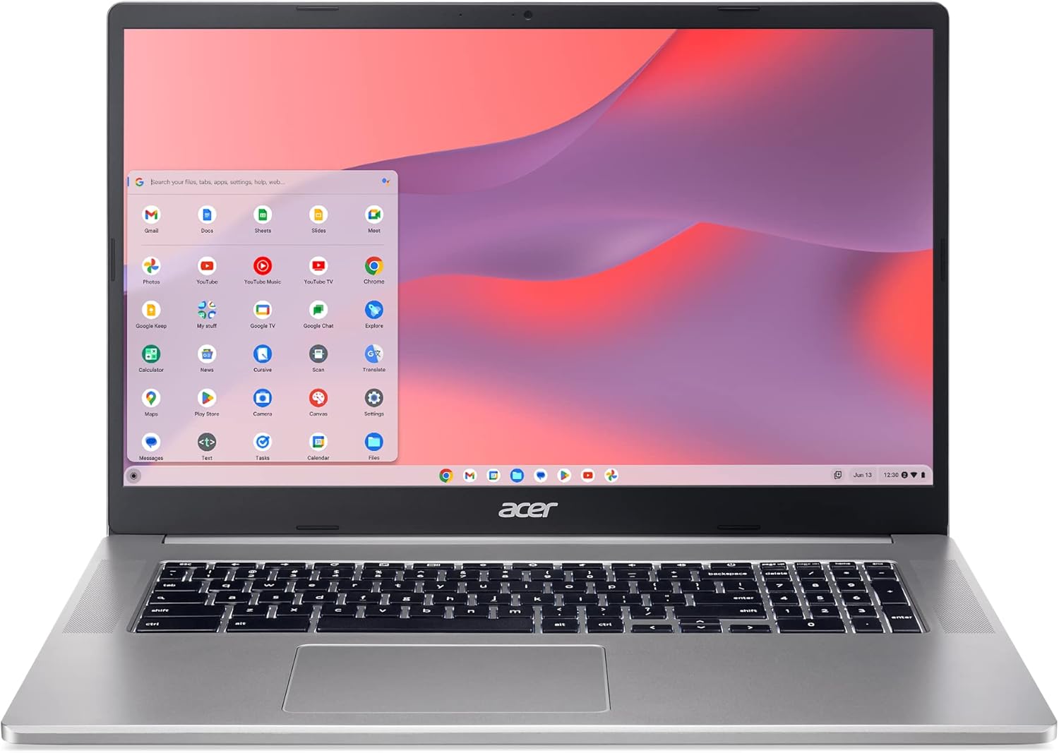 Acer Chromebook 317 CB317-1H-C6RK Laptop | Intel Celeron N4500 | 17.3" Full HD IPS Display | 4GB LPDDR4X | 128GB eMMC | Intel Wireless Wi-Fi 6 AX201 802.11ax | Chrome OS, Silver