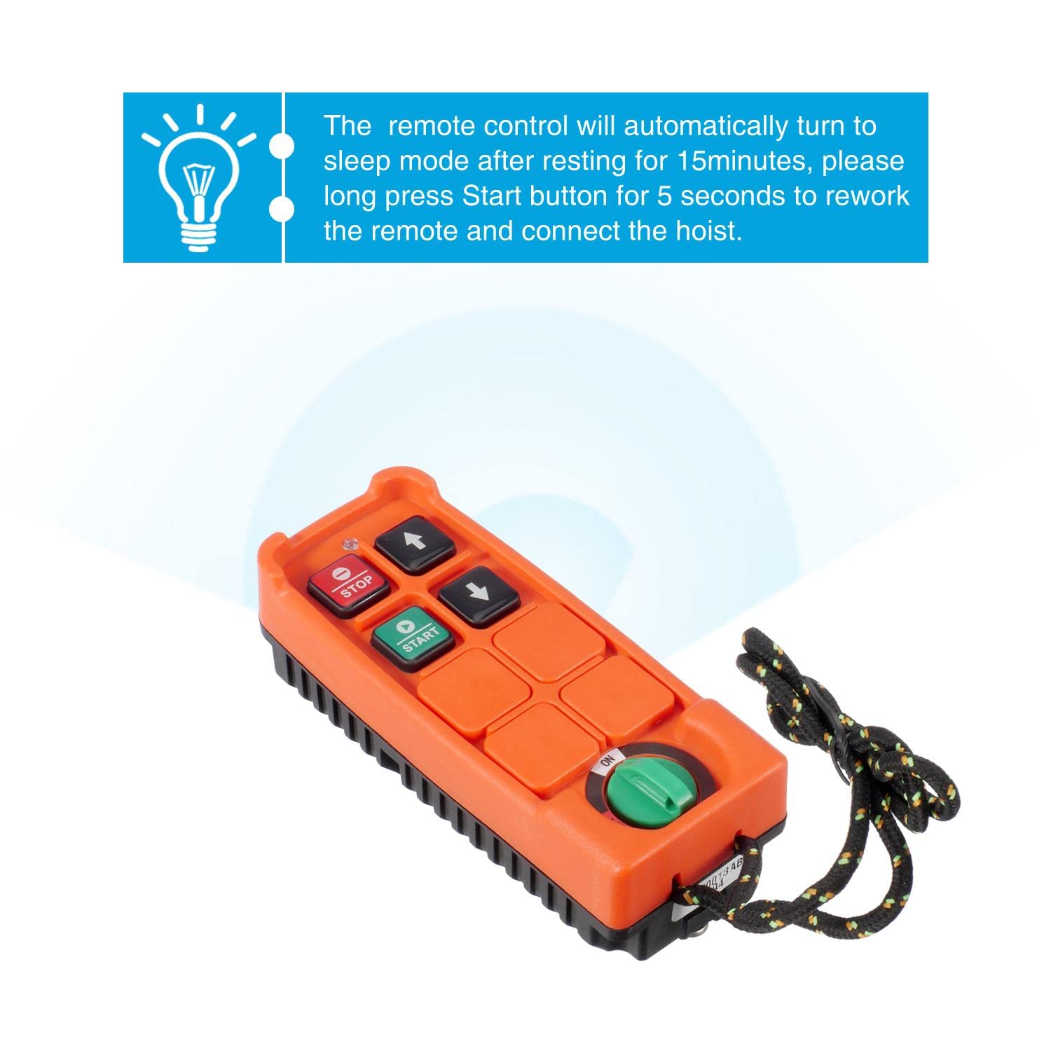 Partsam 440lbs Electric Cable Hoist with Wireless Remote Control, 120V, 38ft Lifting Height M266
