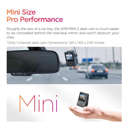 VIOFO A119 Mini 2 Dash Cam, 2K 60fps, Voice Control, 5GHz Wi-Fi GPS I72529