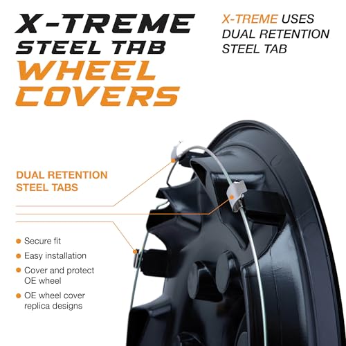 17" Universal Gloss Black Car Wheel Cover Hubcap Set of 4 T905