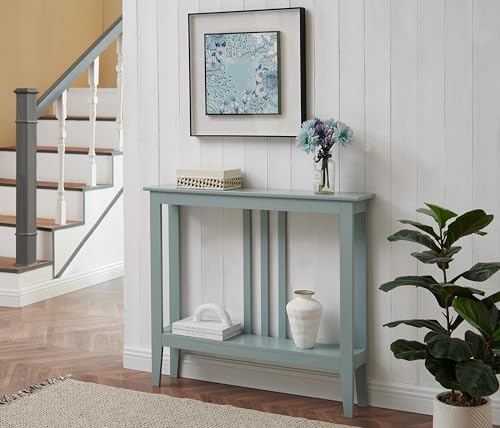 Kings Brand Furniture - Entryway Table - Narrow Console Table - Console Table with Storage - Hallway Decor - Wood Console Tables for Entryway - Narrow Console Sofa Side Table - Foyer - Teal