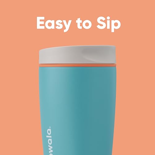 Owala SmoothSip Slider Insulated Stainless Steel Coffee Tumbler 12 oz, Purple/Pink U37182