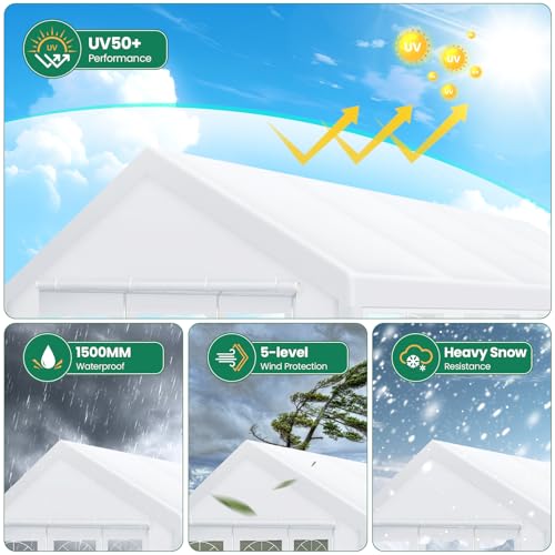 COBIZI 20x40 Party Tent Heavy Duty with Removable Sidewall, White S4012