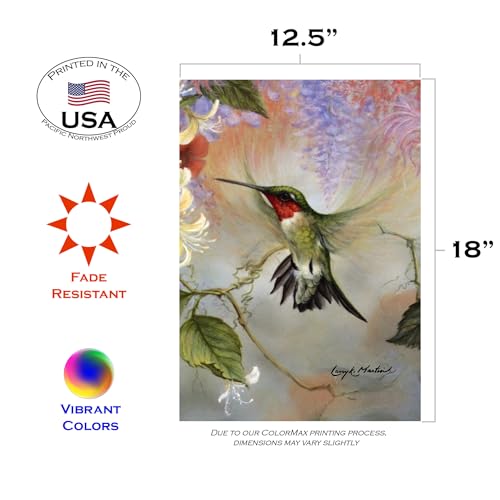 Toland Home Garden Ruby Throated Hummingbird Flag 28x40 Inch Double Sided W52492