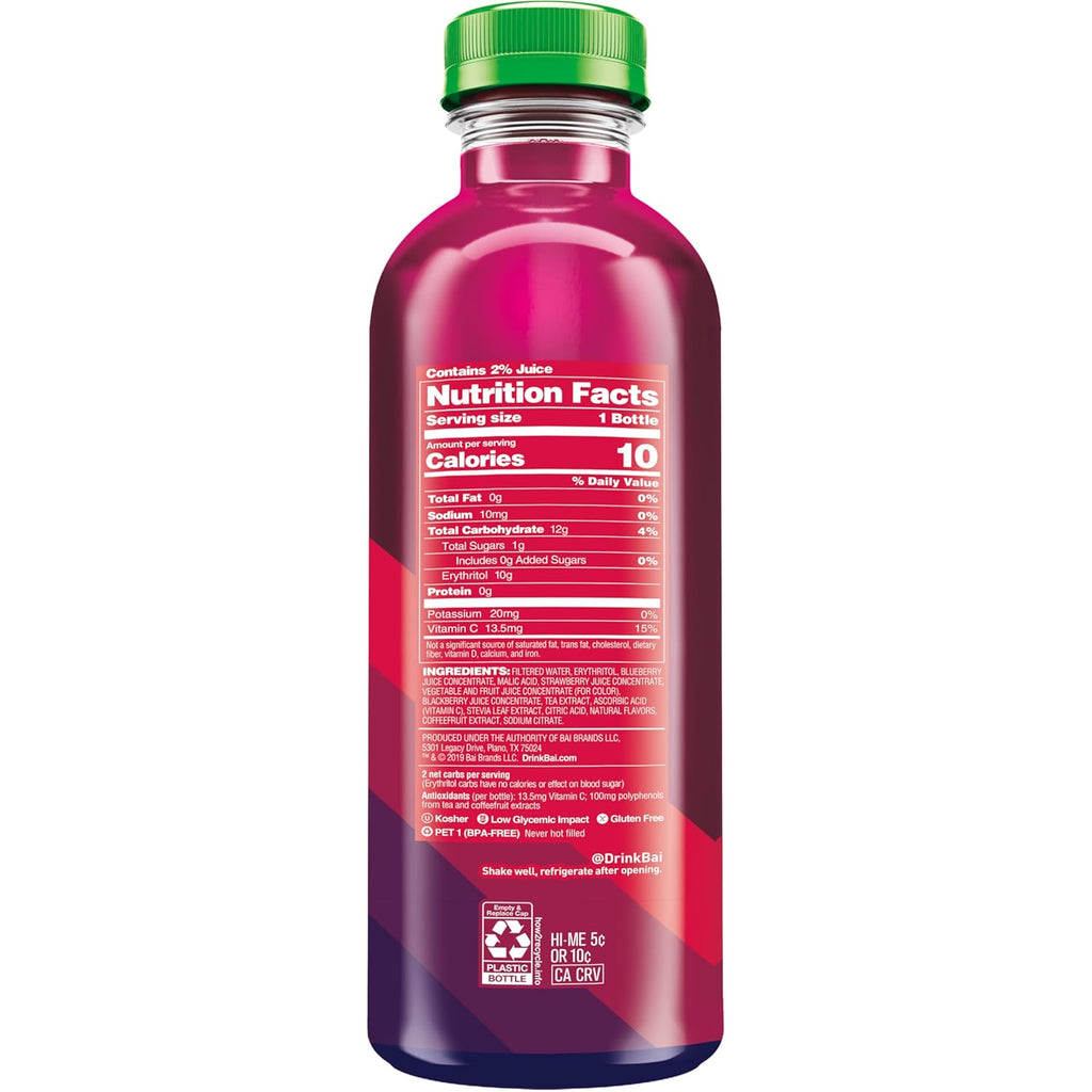 Bai Boost Buka Black Raspberry Antioxidant Beverage, 18 fl oz, 6-Pack M1941