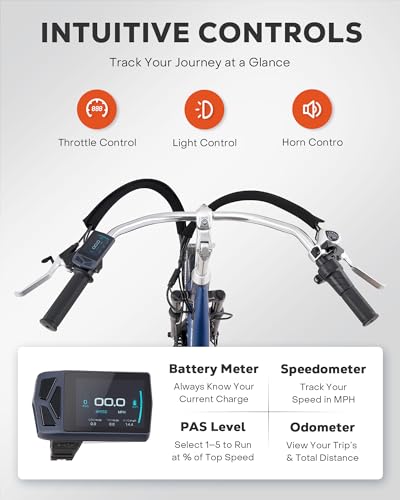 Viribus Electric Trike for Adults, 7 Speed, 48V 13Ah Battery, 350W Motor V799409