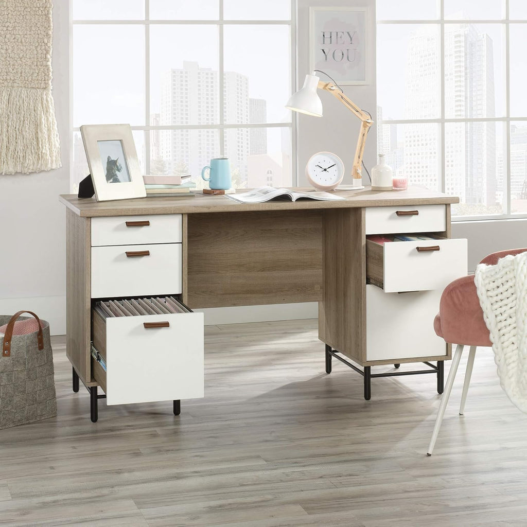 Sauder Anda Norr Executive Desk, Sky Oak Finish A914
