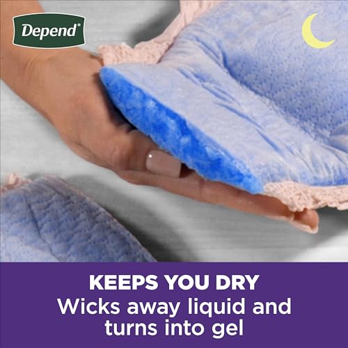 Depend Night Defense Adult Incontinence Underwear for Women, Disposable, Overnight, Medium, 15 Count U8604