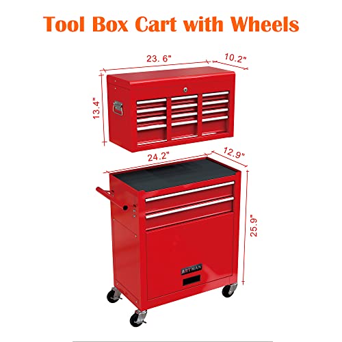 5-Drawer Rolling Tool Cart with Wheels, Black V51953
