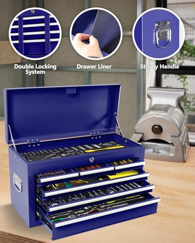 5-Drawer Rolling Tool Chest with Brake Casters, Black E95317