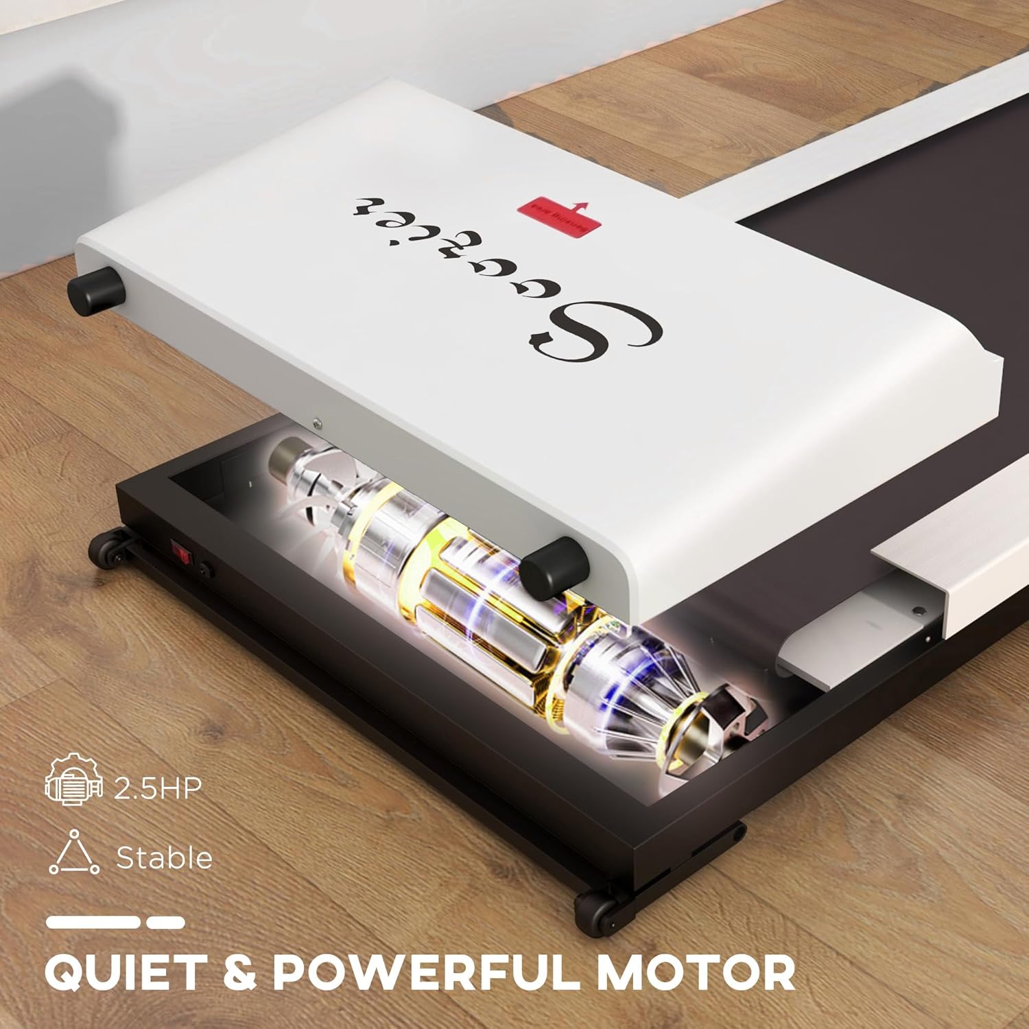 Soozier Under Desk Treadmill Portable Walking Pad with LED Display, White V763752
