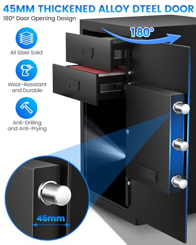 2.6 Cuft Fireproof Home Safe Box with Digital Keypad and Key J202
