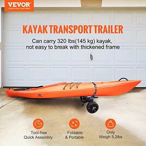 VEVOR Foldable Kayak Cart Dolly with 10" Solid Tires H489