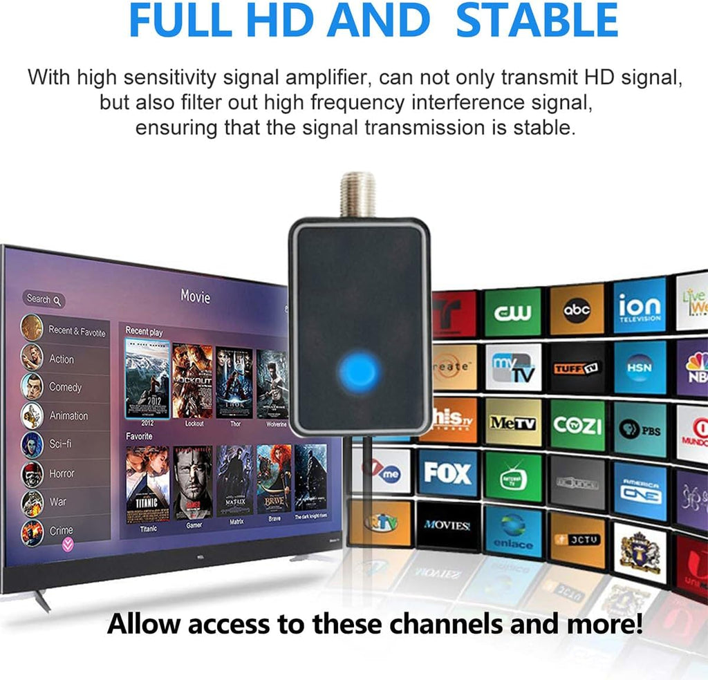 Indoor TV Antenna for Smart TV with Amplifier and 16ft Coax Cable I605