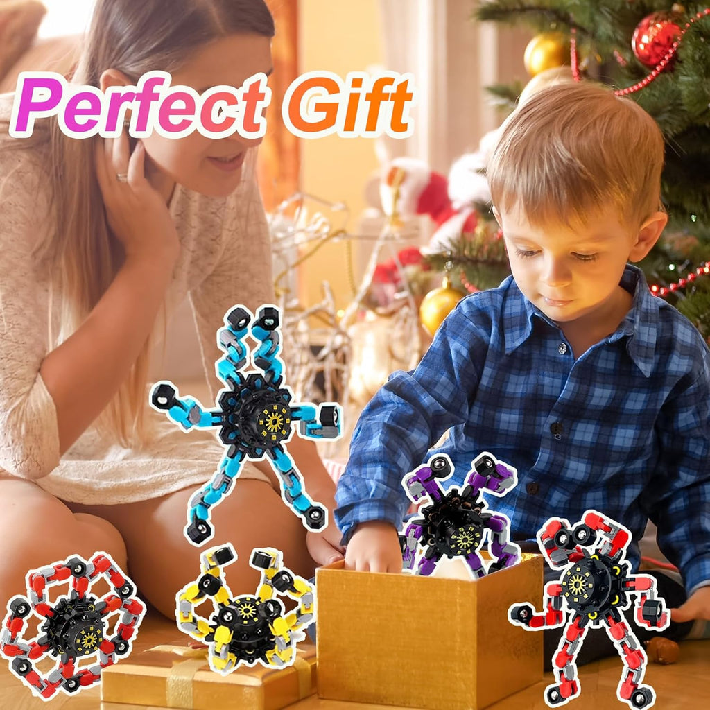 12Pcs Transformable Fidget Spinners for Kids & Adults, DIY Robot Fingertip Toys Q64740
